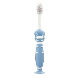 Toothbrush with Suction Cup แปรงสีฟันพร้อมฐานดูดสีฟ้า