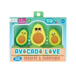 Avocado Love Eraser and Sharpener - set of 3 -ยางลบ กบเหลา รูปอะโวคาโด