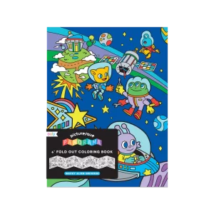 Picturesque panorama coloring book กระดาษระบายสีพาโนรามา ลาย wacky alien universe