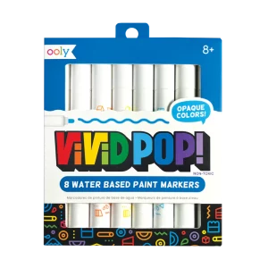 Vivid Pop! water based paint markers - set of 8 - สีเพ้นท์เบสน้ำ ไม่มีกลิ่นเหม็น(8 ด้าม)