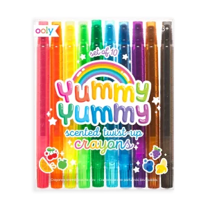 Yummy Yummy Scented Twist-Up Crayons - Set of 10 สีเทียนเด็ก ปลอดสารพิษ กลิ่นผลไม้ 10 สี 10 กลิ่น