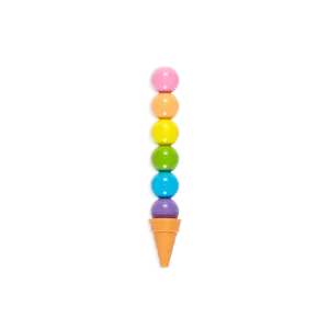 Rainbow scoops vanilla scented stacking erasable crayons  สีเปลี่ยนไส้ไอติม ลบได้