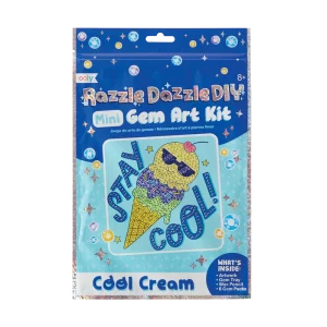 Razzle Dazzle D.I.Y. Mini Gem Art Kit - Cool Cream - ชุดประดิษฐ์ ติดเพชร ขนาดพกพา(ไอติมโคน)