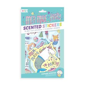 Mer-Made to Party Scented Stickers - 2 Sticker Sheets + 8 Jumbo Stickers สติ๊กเกอร์นางเงือกแสนสนุก(กลิ่นคัพเค้ก)