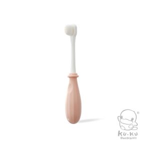 KUKU DUCKBILL Kids Toothbrush 4-8Y-Pink (แปรงด้ามยาว)