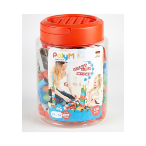 Hape 128 Piece Building Block Set รวมตัวต่อ 128 ชิ้น พร้อมกระปุกใส่ สามารถต่อเป็นโครงสร้างได้หลกหลาย