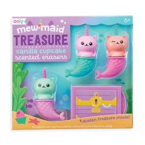 Mewmaid Treasure Scented Erasers - 4 Pc Set - ยางลบเหมียวเงือก