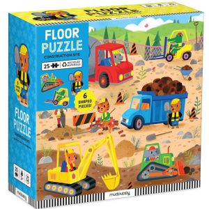Mudpuppy - Floor Puzzle จิ๊กซอว์ชิ้นใหญ่ แบบ oversize 25 ชิ้น ลาย Construction Site