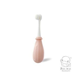 KUKU DUCKBILL Kids Toothbrush 0-3Y-Pink (แปรงด้ามยาว)