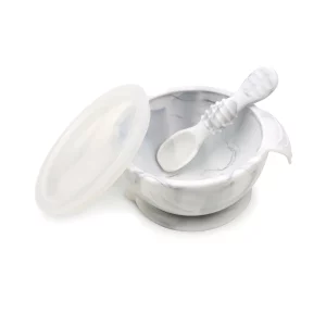 Bumkins First Feeding Set Marble - ชุดทานอาหารพร้อมฝาและช้อน