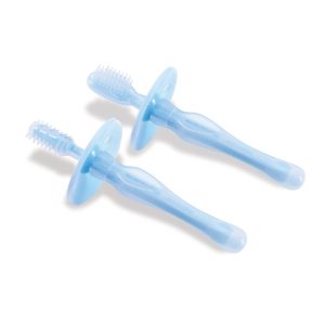 KUKU DUCKBILL SILICONE TOOTHBRUSH SET BLUE (2pcs) แปรงสีฟันซิลิโคนสีฟ้า