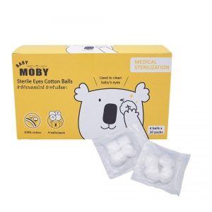 BABY MOBY สำลีก้อนสเตอไรส์แบบกล่อง (Sterile Eyes Cotton Balls)
