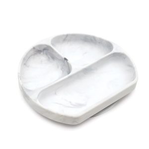 Bumkins จานแบ่งช่องซิลิโคนก้นดูด รุ่น Grip Dish - Marble