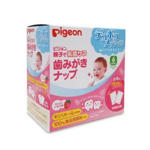 Pigeon ผ้าเช็ดฟันและเหงือกเด็กทารก รสสตรอเบอร์รี่ 70 ชิ้น
