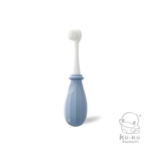 KUKU DUCKBILL Kids Toothbrush 0-3Y-Blue (แปรงด้ามยาว)
