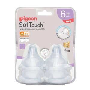 "Pigeon จุกนมเสมือนฯ พลัส ซอฟท์ทัช WN3 ไซส์ L แพ็ค 4 "