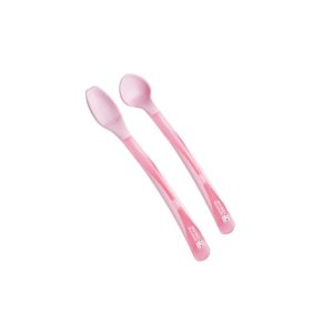 KUKU DUCKBILL Juice Spoon & Puree Spoon Set-Pink