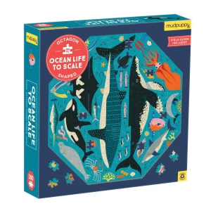 MUDPUPPY - 300 Piece Octagon Shaped Ocean Life to Scale จิ๊กซอว์รูปทรง 8 เหลี่ยม