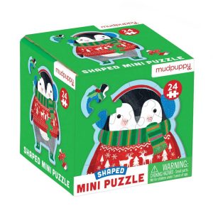 MUDPUPPY - 24 Piece Shaped mini puzzle Winter Penguin จิ๊กซอว์จำนวน24 ชิ้น เหมาะสำหรับพกพา ลาย Penguin