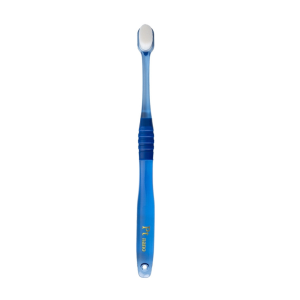 Manmou Ptnano toothbrush compact for adult blue แปรงสีฟันขนนุ่มสำหรับผู้ที่ช่องปากเล็ก