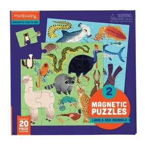 Magnetic Puzzles - Land & Sea Animals (จิ๊กซอว์แม่เหล็ก ลายสัตว์บกและสัตว์น้ำ)